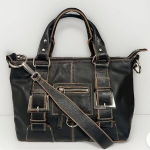 Women’s Fortuna Valentino Versatile Handbag /  Crossbody in Black leather
